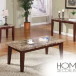 Granada Brown Marble Top Coffee/End Table Set