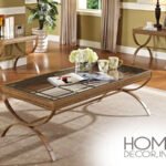 Quintin Gold Finish 3pc Pack Coffee/End Table Set