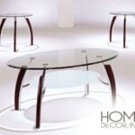 Glass Top 3pc Coffee/End Table Set