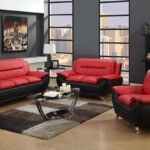 U2705 RED ON BLACK Sofa, Loveseat