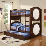 All Star Baseball Espresso Finish Twin/Twin Bunk Bed Set