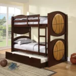 All Star Basketball Espresso Finish Twin/Twin Bunk Bed Set