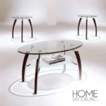 Glass Top 3pc Coffee/End Table Set