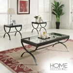 Quintin Black Finish 3pc Pack Coffee/End Table Set