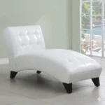 Anna White PU Lounge Chaise Set