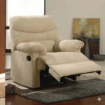 Beige Finish Microfiber Recliner