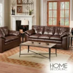 Brown Leather Sofa Set