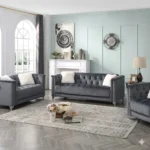 Russell Gray Sofa, Love Seat