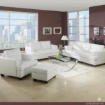 White Bonded Leather Sofa Set