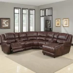 Zanthe Brown Padded Suede Home Theatre Set